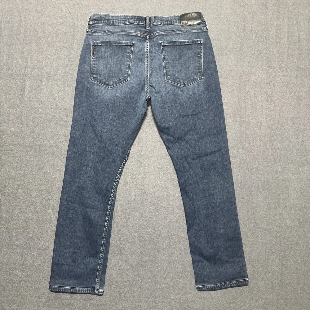 Men's Paige Federal Slim Straight Jeans Graham Dark Blue Size 34 (Measure 34x27)